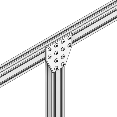 41-165-1SS MODULAR SOLUTIONS TIE PLATE 180MM X 180MM X 6MM<BR>T SHAPE WITH STAINLESS STEEL HARDWARE
